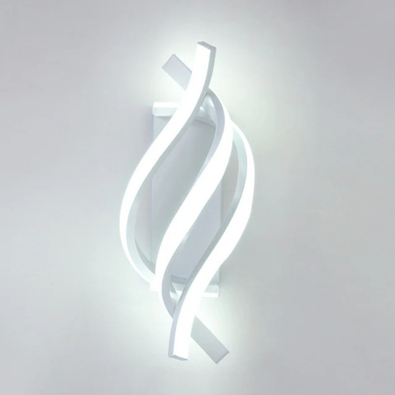 Applique LED da parete 16W lampada 3 luci bianco naturale caldo design moderno a spirale per interni