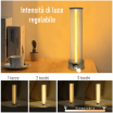 Lampada da tavolo scrivania LED 3W oro grigio ricaricabile touch con filo luminoso magnetico cilindro per ristorante bar