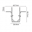 Binario magnetico nero 2m 48V da incasso cartongesso parete soffitto per faretti led con copertura