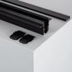 Binario magnetico nero 2m 48V da incasso cartongesso parete soffitto per faretti led con copertura