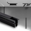 Binario magnetico nero 2m 48V da incasso cartongesso parete soffitto per faretti led con copertura