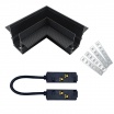 Connettore angolare per collegamento binario magnetico 48V da incasso cartongesso giunzione angolo curva nero