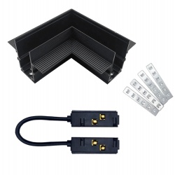Connettore angolare per collegamento binario magnetico 48V da incasso cartongesso giunzione angolo curva nero