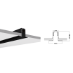 Binario magnetico nero 2m 48V da incasso parete soffitto per faretti led con copertura
