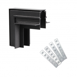 Connettore angolare a L per collegamento binario magnetico ad incasso cartongesso 48V angolo curva interna nero giunzione