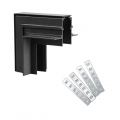 Connettore angolare a L per collegamento binario magnetico ad incasso cartongesso 48V angolo curva interna nero giunzione