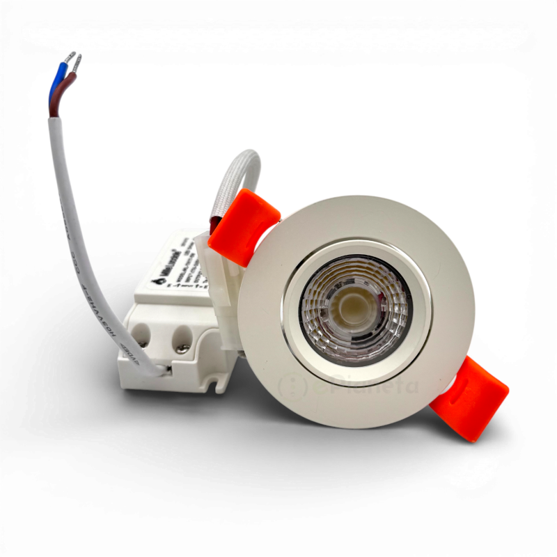 Faretto LED COB da incasso cartongesso 5W tondo luce naturale 4000k foro Ø 52mm driver incluso
