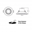 Faretto LED COB da incasso cartongesso 5W tondo luce naturale 4000k foro Ø 52mm driver incluso