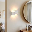 Applique cubo doppia luce led attacco G9 in gesso lampada da soffitto quadrata moderno bianco verniciabile