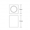 Portafaretto a cubo in gesso da soffitto 110mm verniciabile lampada quadrata con attacco GU10