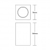 Portafaretto a cubo in gesso da soffitto 140mm verniciabile lampada quadrata con attacco GU10