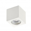 Portafaretto a cubo in gesso da soffitto 90mm verniciabile lampada quadrata con attacco GU10