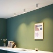 Portafaretto cilindrico in gesso da soffitto 140mm verniciabile lampada a cilindro con attacco GU10