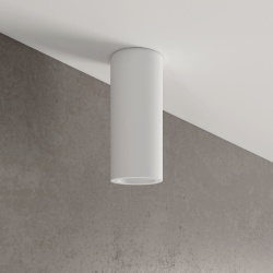 Portafaretto cilindrico in gesso da soffitto 140mm verniciabile lampada a cilindro con attacco GU10