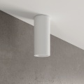 Portafaretto cilindrico in gesso da soffitto 140mm verniciabile lampada a cilindro con attacco GU10