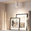 Portafaretto cilindrico in gesso da soffitto 140mm verniciabile lampada a cilindro con attacco GU10