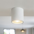 Portafaretto cilindrico in gesso da soffitto 90mm verniciabile lampada a cilindro con attacco GU10