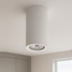 Portafaretto cilindrico in gesso da soffitto 110mm verniciabile lampada a cilindro con attacco GU10