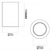 Portafaretto cilindrico in gesso da soffitto 110mm verniciabile lampada a cilindro con attacco GU10