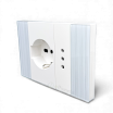 Placche interruttore prese frutti elettrici supporti Bianco stile simile living now compatibili con scatole standard 503 504 506