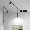 Faretto proiettore led 20W nero magnetico orientabile per binario 48V direzionabile luce calda naturale bianca