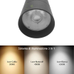 Faretto proiettore led 20W nero magnetico orientabile per binario 48V direzionabile luce calda naturale bianca