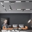 Faretto proiettore a barra lineare led 14W nero magnetico copertura opaca per binario monofase 48V luce calda naturale bianca