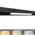 Faretto proiettore a barra lineare led 12W nero magnetico copertura opaca per binario 48V luce calda naturale bianca