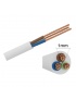 Cavo Elettrico bianco H05VV-F 3x1.00 Flessibile PVC 300/500V Cavo bipolare per Elettrodomestici, Prolunghe e Uso Domestico