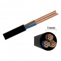 Cavo Elettrico nero H05VV-F 3x1.00 Flessibile PVC 300/500V Cavo bipolare per Elettrodomestici, Prolunghe e Uso Domestico
