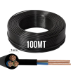 100mt Cavo Elettrico nero H05VV-F 3x1.0 Flessibile PVC 300/500V Cavo bipolare per Elettrodomestici, Prolunghe e Uso Domestico
