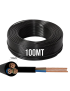 100mt Cavo Elettrico nero H05VV-F 3x1.0 Flessibile PVC 300/500V Cavo bipolare per Elettrodomestici, Prolunghe e Uso Domestico