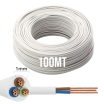 100mt Cavo Elettrico bianco H05VV-F 3x1.0 Flessibile PVC 300/500V Cavo bipolare per Elettrodomestici, Prolunghe e Uso Domestico