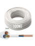 100mt Cavo Elettrico bianco H05VV-F 3x1.0 Flessibile PVC 300/500V Cavo bipolare per Elettrodomestici, Prolunghe e Uso Domestico