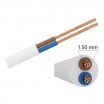 Cavo Elettrico bianco H05VV-F 2x1.50 Flessibile PVC 300/500V Cavo bipolare per Elettrodomestici, Prolunghe e Uso Domestico