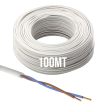 Cavo Elettrico bianco H05VV-F 2x1.00 Flessibile PVC 300/500V Cavo bipolare per Elettrodomestici, Prolunghe e Uso Domestico