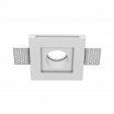 Portafaretto quadrato in gesso da incasso a scomparsa controsoffitto per faretti led GU10