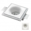 Portafaretto quadrato in gesso con foro conico da incasso a scomparsa controsoffitto per faretti led GU10