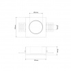 Portafaretto quadrato in gesso con foro conico da incasso a scomparsa controsoffitto per faretti led GU10
