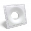 Portafaretto quadrato in gesso con foro conico da incasso a scomparsa controsoffitto per faretti led GU10