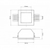 Portafaretto in gesso quadrato con vetro da incasso a scomparsa controsoffitto per faretti led GU10