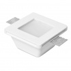 Portafaretto in gesso quadrato con vetro da incasso a scomparsa controsoffitto per faretti led GU10