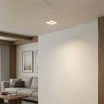Portafaretto quadrato in gesso da incasso a scomparsa controsoffitto per faretti led GU10