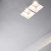Portafaretto quadrato in gesso da incasso a scomparsa controsoffitto per faretti led GU10