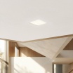 Portafaretto in gesso quadrato con vetro da incasso a scomparsa controsoffitto per faretti led GU10