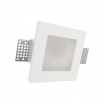 Portafaretto in gesso quadrato con vetro da incasso a scomparsa controsoffitto per faretti led GU10