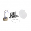 Portafaretto rotondo in gesso con vetro da incasso a scomparsa controsoffitto per faretti led GU10
