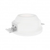 Portafaretto rotondo in gesso con vetro da incasso a scomparsa controsoffitto per faretti led GU10