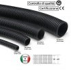 Tubo corrugato nero diametro da 16 20 25 32 mm pieghevole autoestinguente flessibile per impianti cavi elettrici
