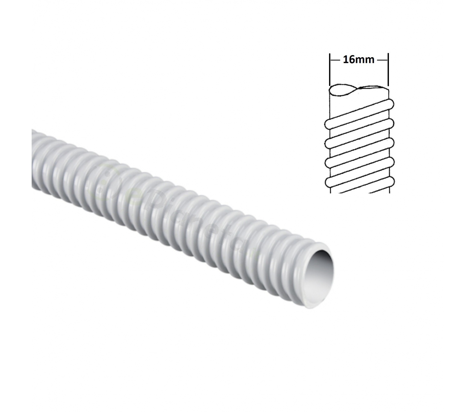 Guaina spiralata Ø 16 20 25 mm tubo flessibile grigio in PVC bobina 30 mt per impianti cavi elettrici